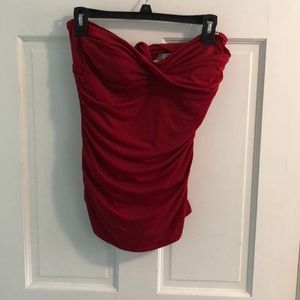 Red one piece swimsuit